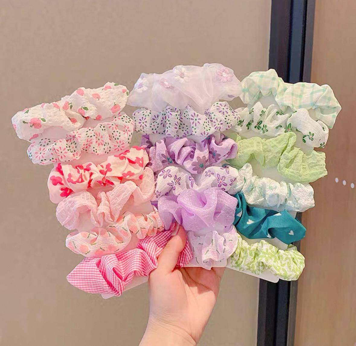 Floral Scrunchies – 6 pieces