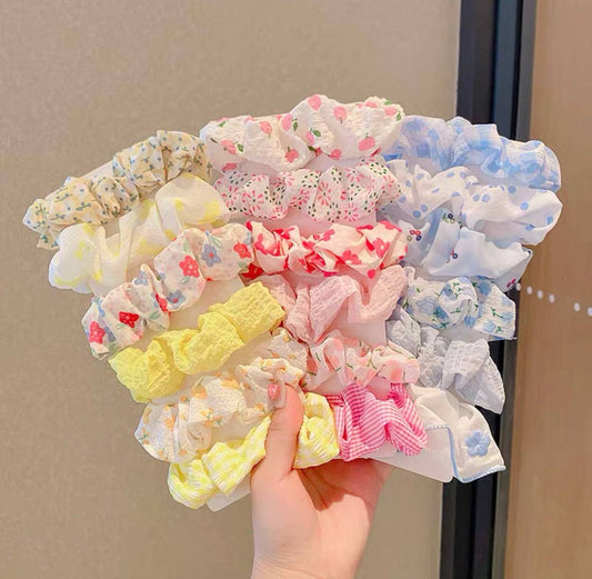 Floral Scrunchies – 6 pieces