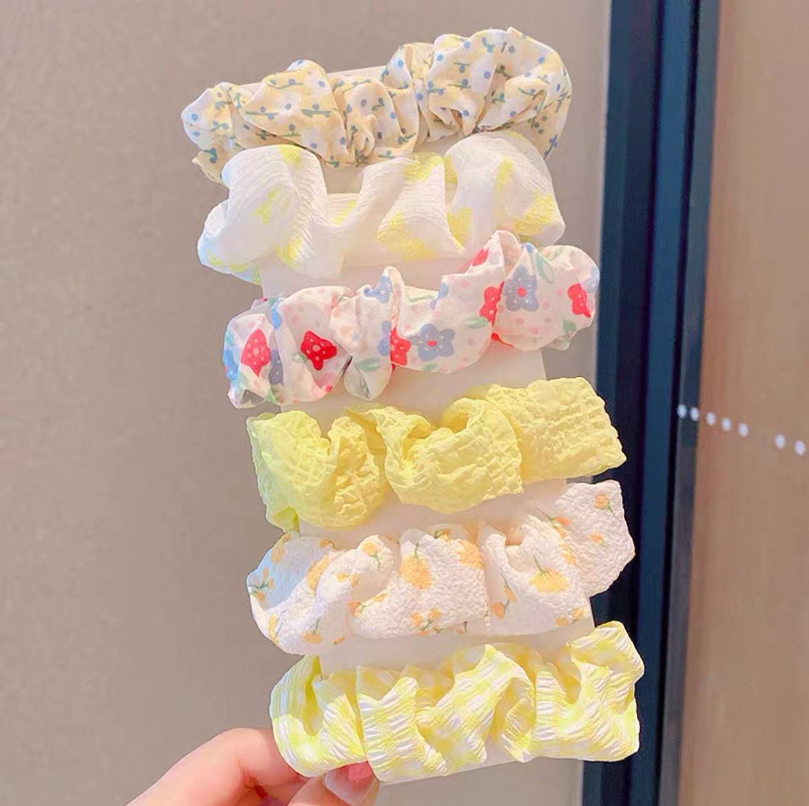 Floral Scrunchies – 6 pieces