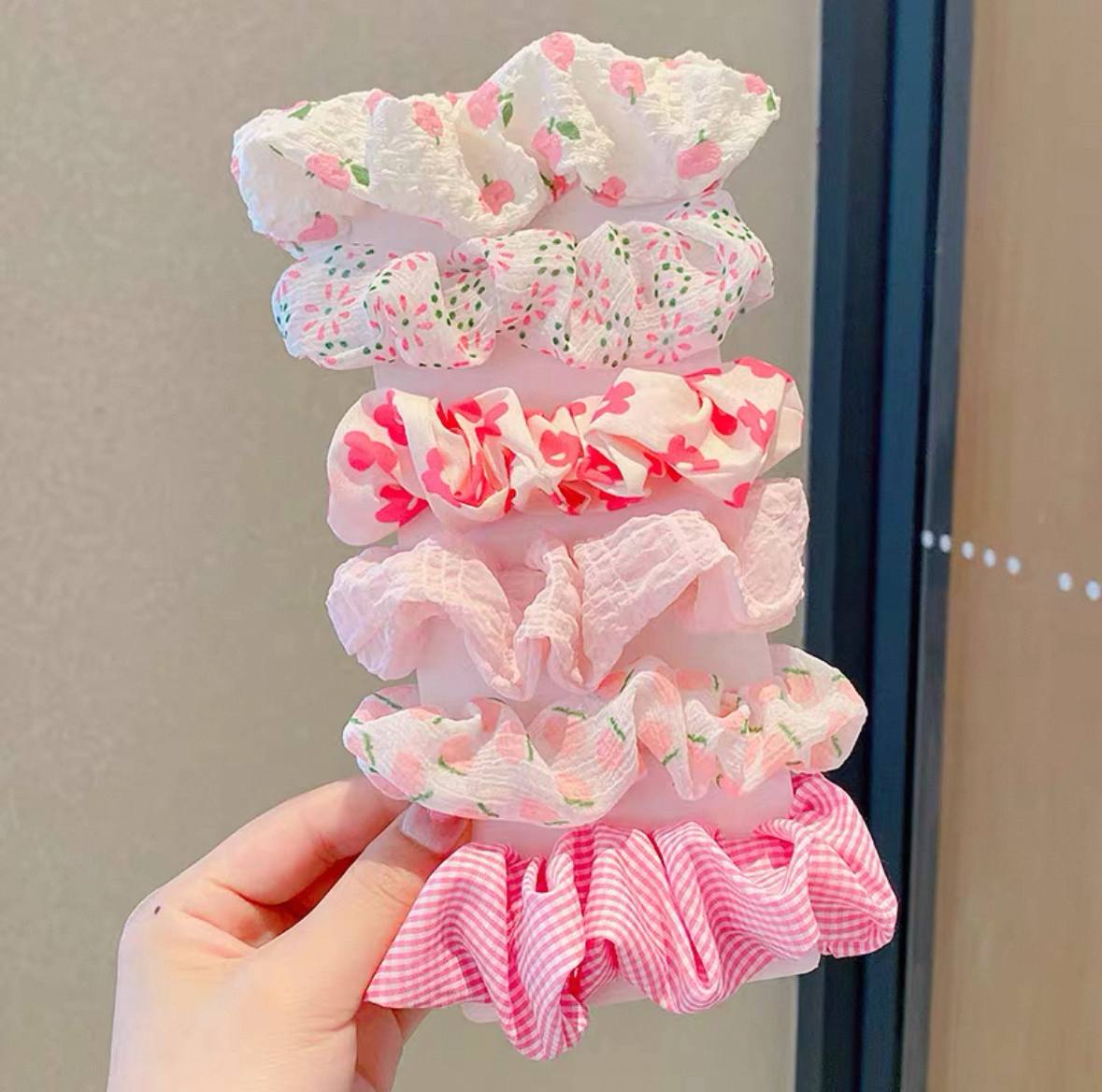 Floral Scrunchies – 6 pieces