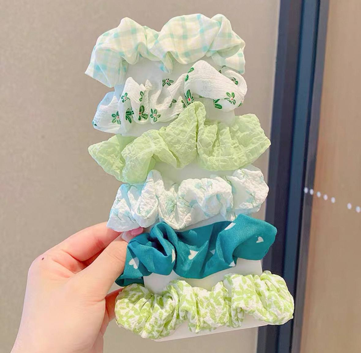 Floral Scrunchies – 6 pieces